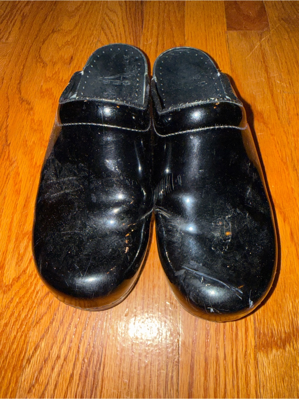 Dansko Women's 38 Black Patient Leather Nursing Slip On Mule Clogs Occupational